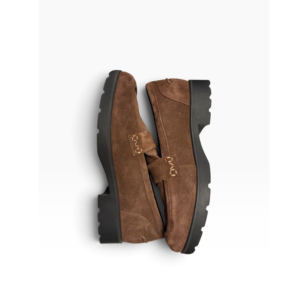 Vionic Cleo Loafer Brown Suede Dark Academia Lug Sole Shoes Wide Size 7.5 38 - Picture 6 of 9